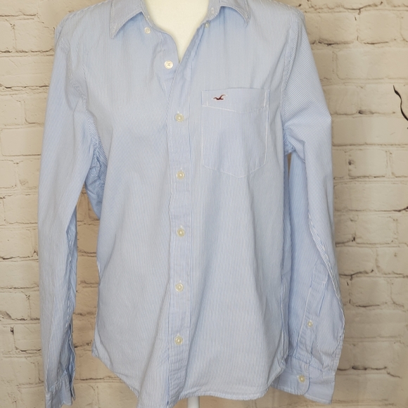 Hollister Tops - Hollister Blue White Long sleeve top